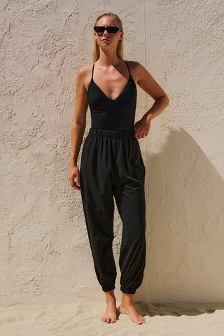 Ruched Jogger Swim Trousers Black