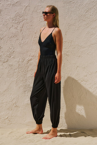 Ruched Jogger Swim Trousers Black