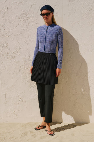 Pleated Swim Skirt Black
