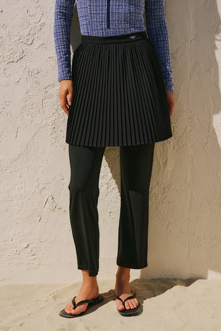 Pleated Swim Skirt Black