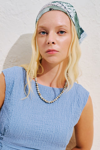 Patterned Cotton Square Scarf Mita