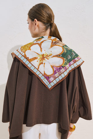Patterned Cotton Square Scarf Carmen