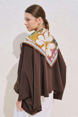 Patterned Cotton Square Scarf Carmen