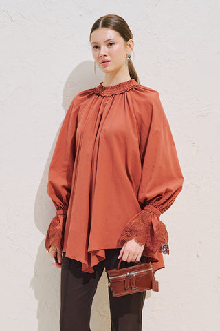 Lace Sleeve Edition Blouse Tile