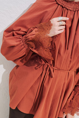 Lace Sleeve Edition Blouse Tile