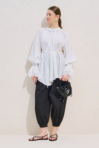 Lace Sleeve Edition Blouse Ecru