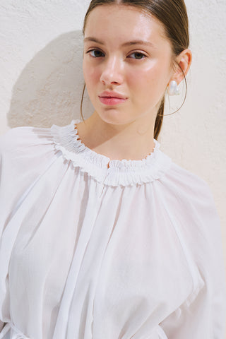 Lace Sleeve Edition Blouse Ecru