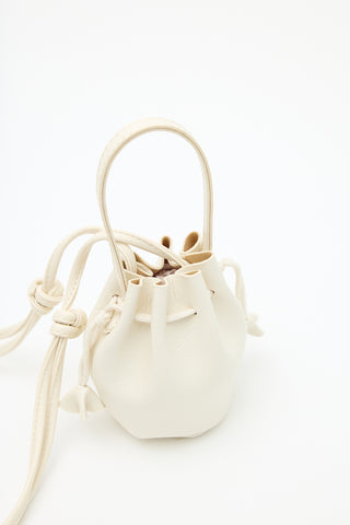 Lula Mini Ruched Bag Ecru