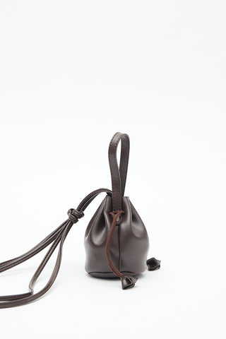 Lula Mini Ruched Bag Brown