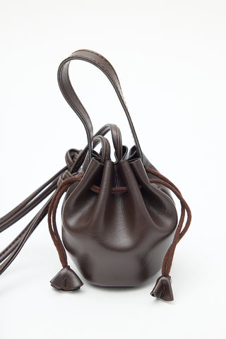 Lula Mini Ruched Bag Brown