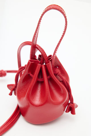 Lula Mini Ruched Bag Red