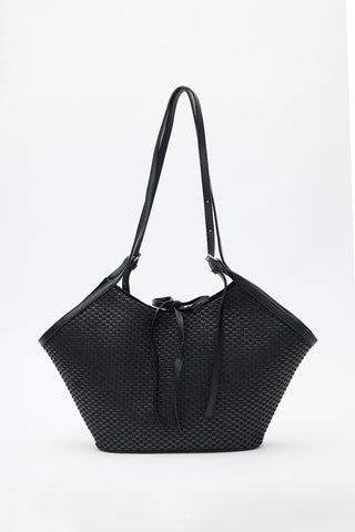 Ezra Woven Tote Bag Black