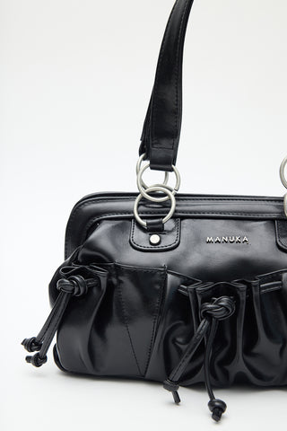 Adela Ruched Pocket Bag Black