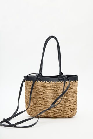 Iris Straw Basket Bag Beige