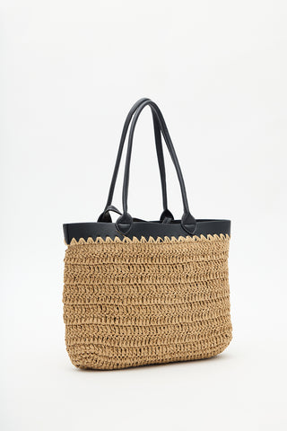 Iris Straw Basket Bag Beige