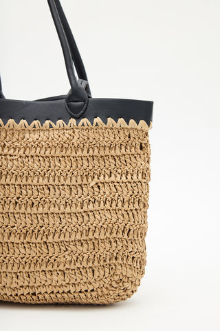 Iris Straw Basket Bag Beige