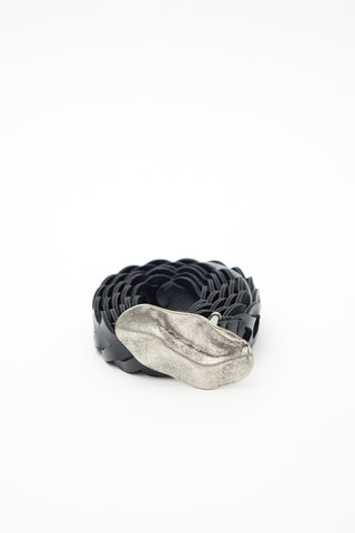 Braided Belt With Vintage Buckle Black