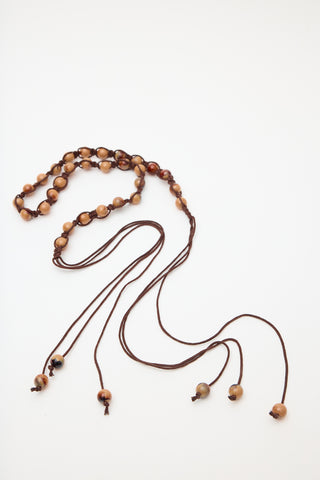 Beaded Detail Belt Brown