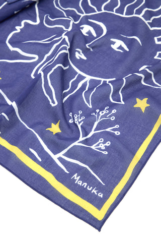 Patterned Cotton Square Scarf Luna