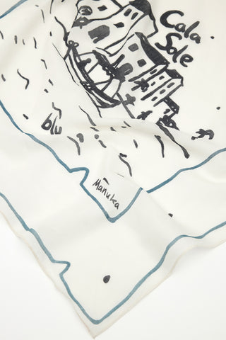 Patterned Cotton Square Scarf Cecily