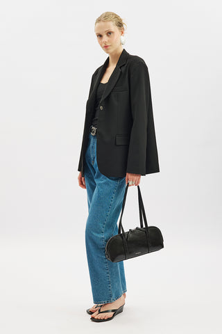 Jun Single-Button Blazer Black