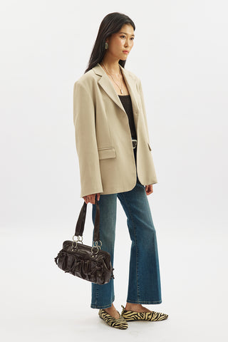 Jun Single-Button Blazer Beige