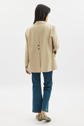 Jun Single-Button Blazer Beige