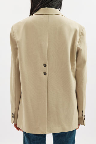 Jun Single-Button Blazer Beige