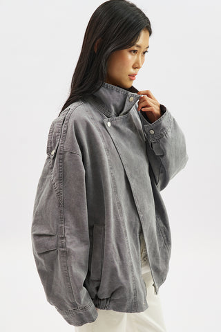 Washed Effect Statement Jacket Indigo