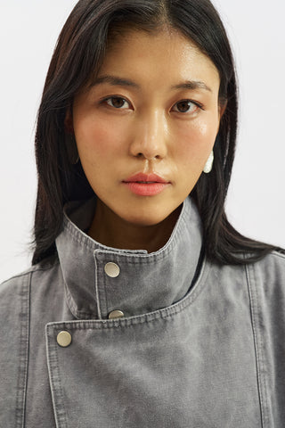 Washed Effect Statement Jacket Indigo