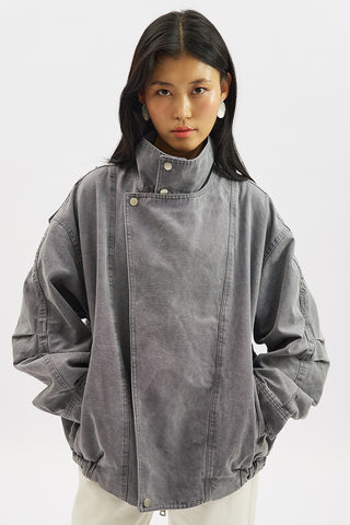 Washed Effect Statement Jacket Indigo