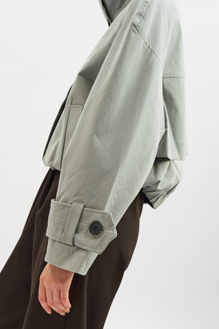 Trench-Style Bomber Jacket Blue
