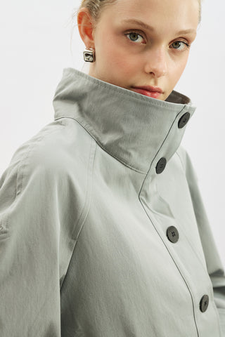 Trench-Style Bomber Jacket Blue
