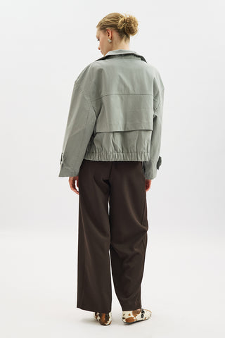 Trench-Style Bomber Jacket Blue