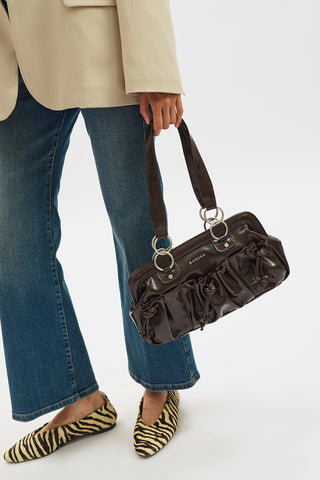 Adela Ruched Pocket Bag Brown