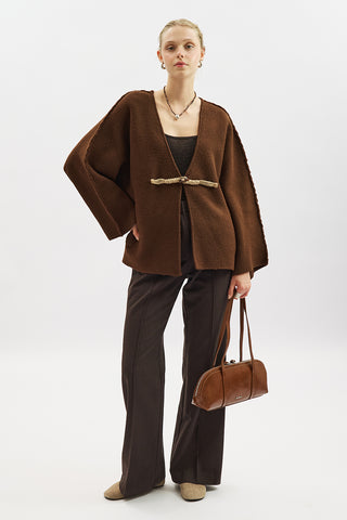 Norway Button Knit Cardigan Brown