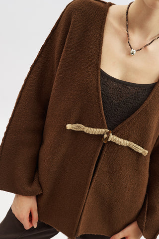 Norway Button Knit Cardigan Brown
