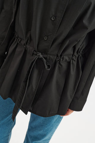 Leni Pleat Detail Shirt Black