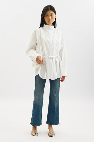 Leni Pleat Detail Shirt Ecru