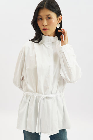Leni Pleat Detail Shirt Ecru