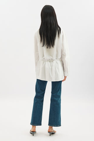 Leni Pleat Detail Shirt Ecru