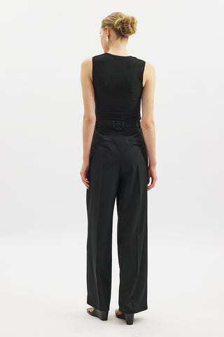 Classic Pleated Trousers Black