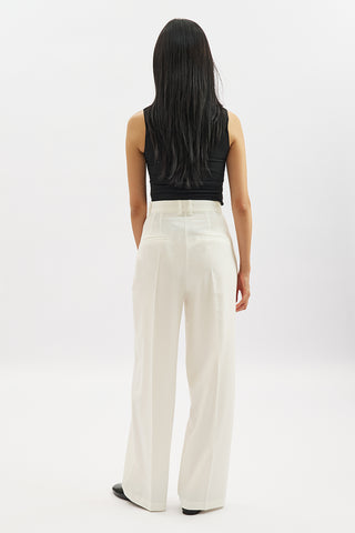 Classic Pleated Trousers Ecru