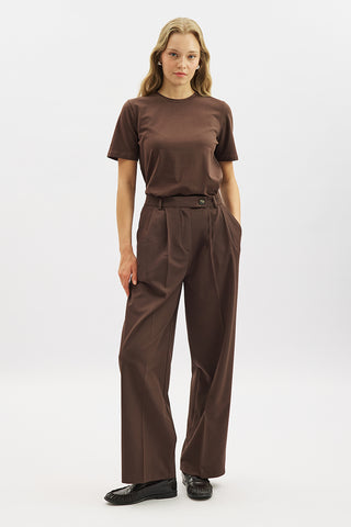 Classic Pleated Trousers Brown