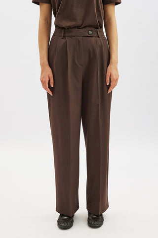 Classic Pleated Trousers Brown