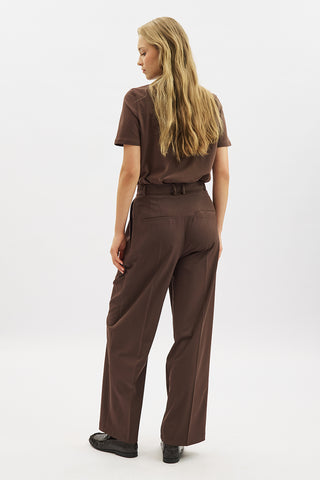 Classic Pleated Trousers Brown