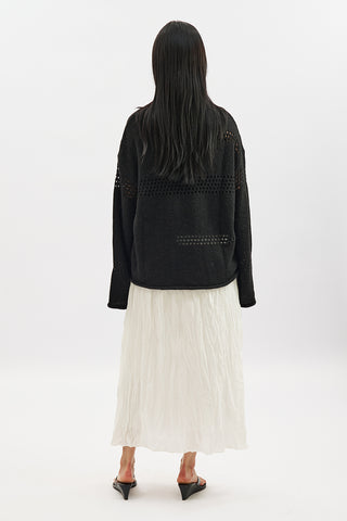 Open Knit Sweater Black