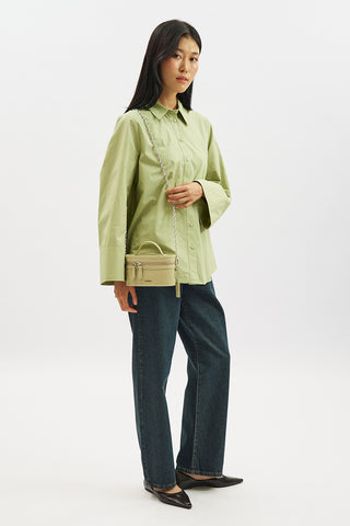 Classic Shirt With Wide Cuffs Lime Green