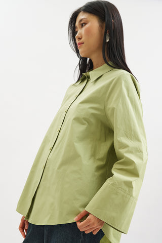 Classic Shirt With Wide Cuffs Lime Green