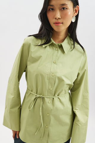 Classic Shirt With Wide Cuffs Lime Green